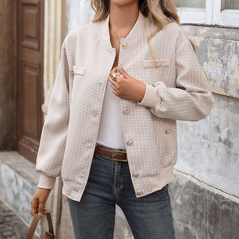 YYFS Women's Fashion Casual Plaid Print Autumn Winter Long Sleeve Jackets & Coats