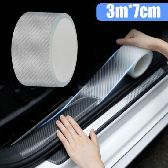 Carbon Fiber Sticker Car Door Sill Scuff Cover Sticker Protector Accessories DIY