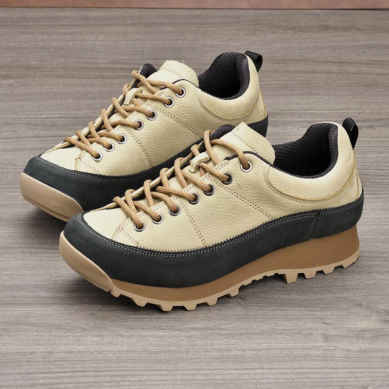 

Trendy Hiking Leather Shoes Men Luxury Trekking Mountain Climbing Camping Waterproof Tactical Sneaker Urban Outdoor Travel 2026 44 жовтий