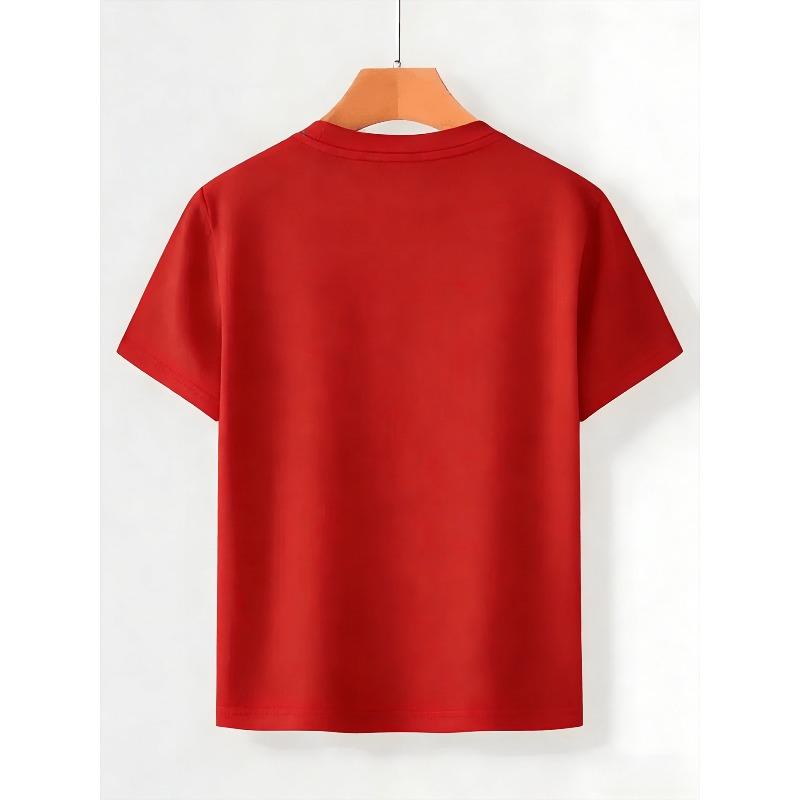 European Sizes Boys' Fashion T-shirt, Feature Cute Cartoon Prints, Soft and Breathable, Suitable for Summer Outdoor Activities