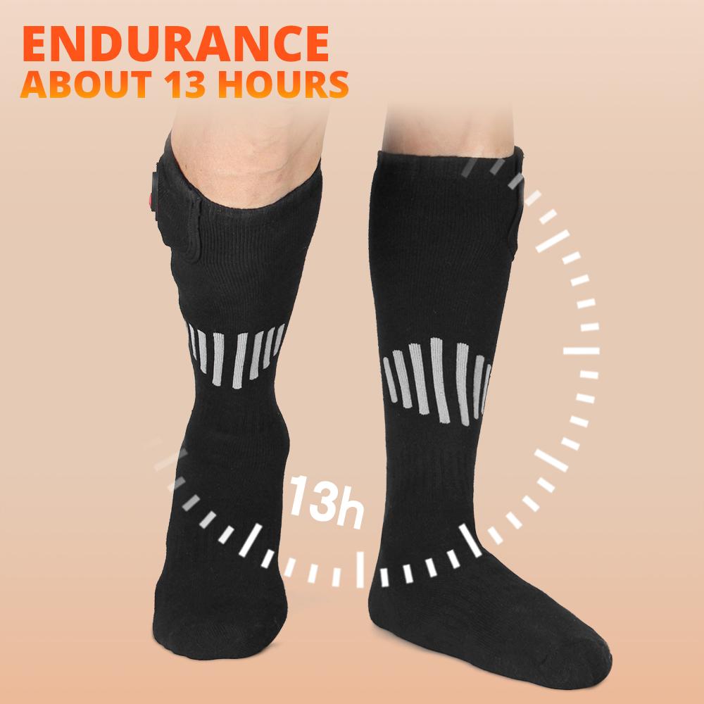65℃ Heated Socks Winter Warmth USB Rechargeable Heating Socks Outdoor Spots Heated Boots Snowmobile Skiing Sock