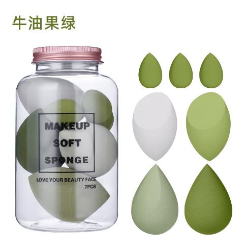 7PCS Drifting Bottle Beauty Egg Dry And Wet Dual-Purpose No Powder Makeup Egg Sponge Powder Puff Set Makeup Tools