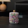 Creative Light Blue Floral Vine Ceramic Tea Canister Exquisite Sealed Small Storage Jar Chilean Food Container Home Decoration
