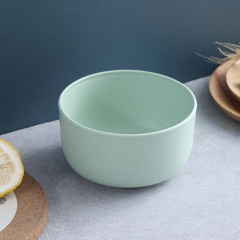 

Скандинавские цветные миски из пшеничной соломы, круглые, ударопрочные, пластиковые, столовые миски для домашнего использования зелёный