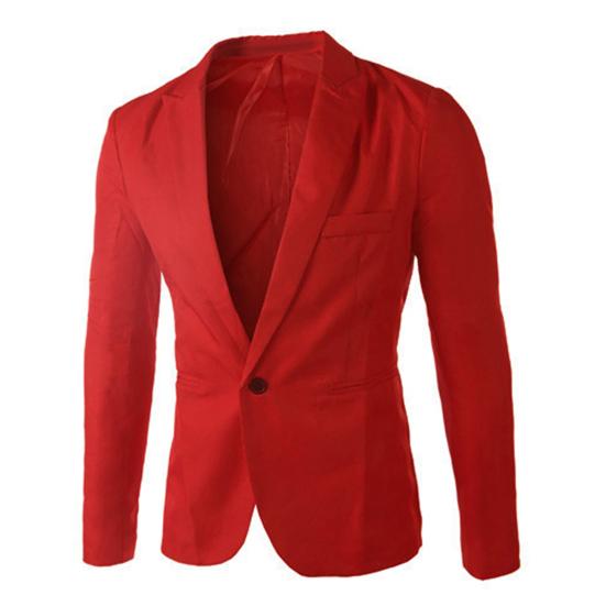 Suit Casual Fine Workmanship Cotton Blend One Button Suit Blazer for Banquet