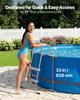 Above Ground Pool Ladder, 2-Step Steel A-Frame Swimming Pool Stairs for 83.8 Cm High Wall, 136 Kg Capacity Entry/Exit Steps with Secure Non-Slip
