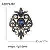 Spilla Moda Retro in Lega Geometrica Barocca Vuota con Strass di Vetro, Gioiello Squisito per Temperamento, Spilla da Colletto