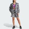 Adidas X Stella McCartney Collaboration Sportswear Woven Printed Shorts Leopard Print Drawstring Athletic Shorts Women Shorts Black IN3615
