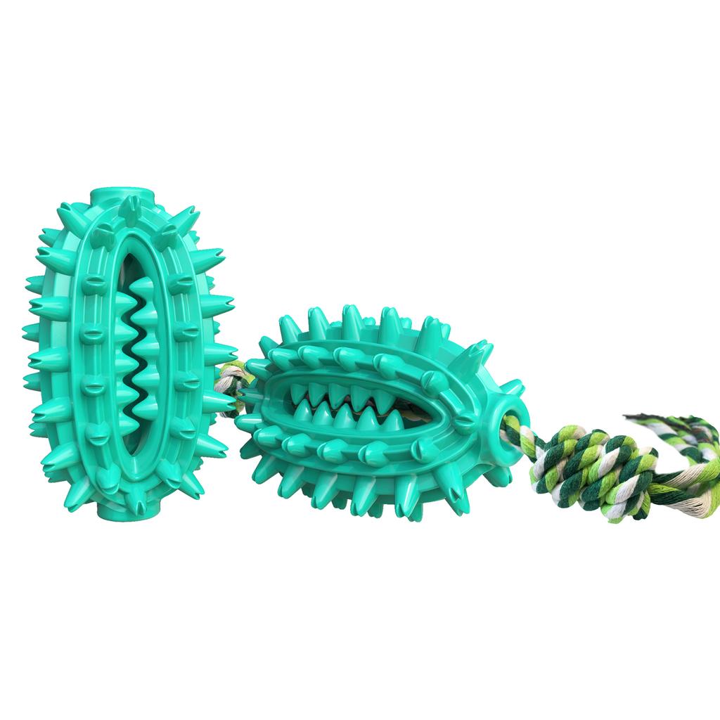 Multifunctional Cactus-Shaped Molar Ball With Rope For Dogs