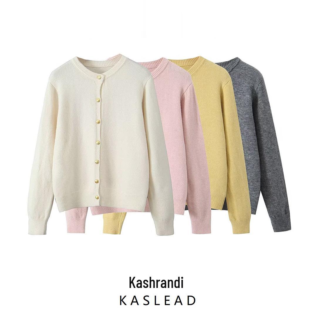 

2024 Fall Women s European & American Style Long Sleeve Button Knit Cardigan Small