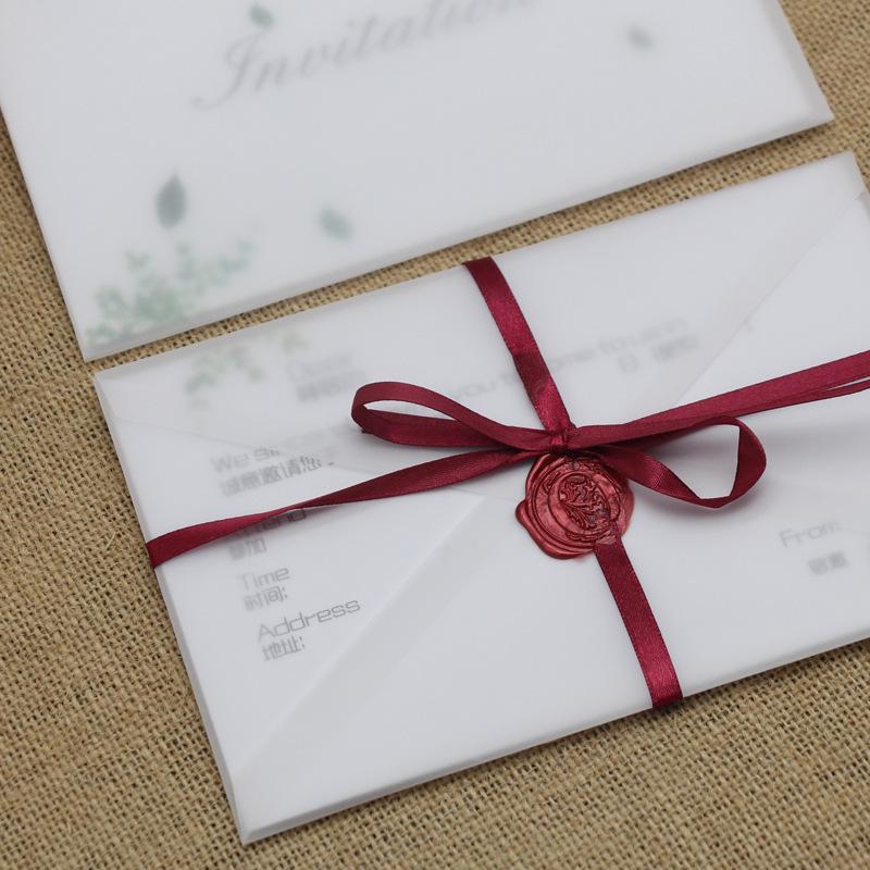 Translucent Vellum Envelopes for DIY Invitations with Wax Seal Option, Blank & Creative, Includes Coupons