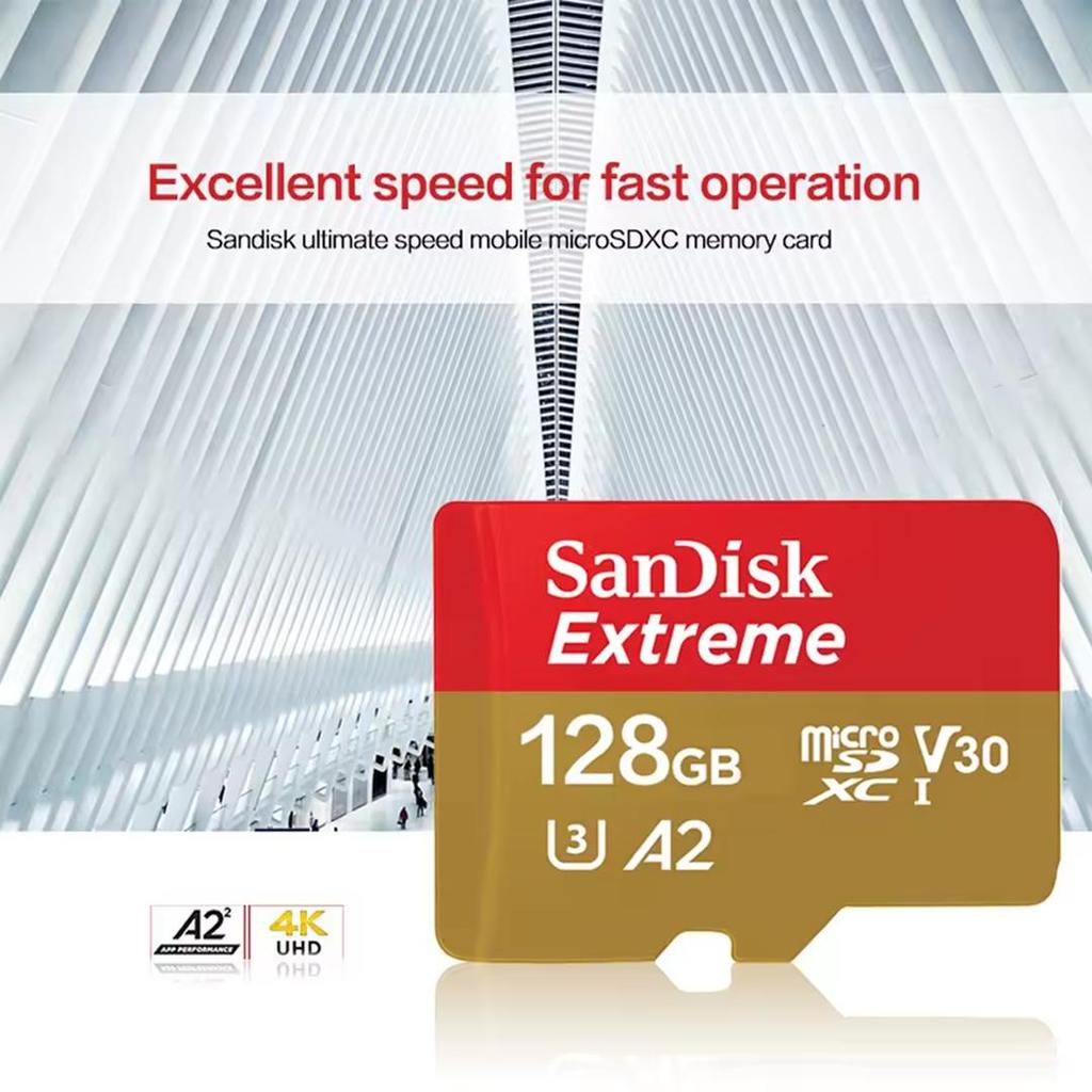 SanDisk Extreme Micro SD Card 128GB 256GB microSD TF Card Memory Cards U3 4K V30 A2 Class 10 UHS-1 Flash Card 32GB 64GB 512GB For Phone Camera GoPro