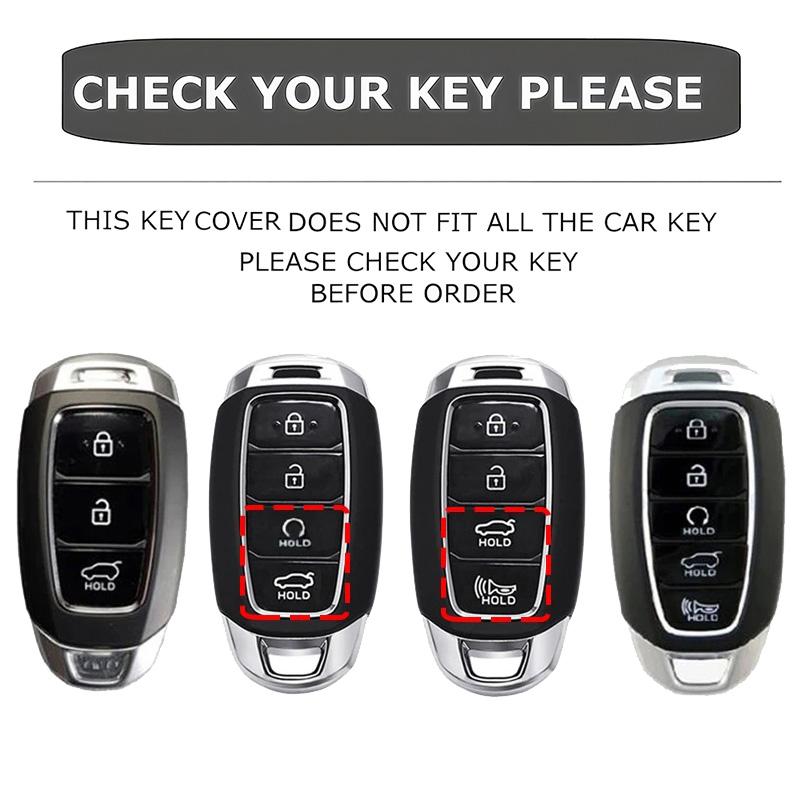 Leather Smart Key Fob Cover For Hyundai Sonata Tucson Santa Fe Elantra Palisade Kona Staria Ioniq 5 6 Grandeur 3 4 5 Button Case