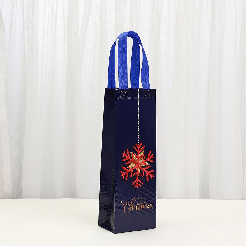 StoBag Christmas Wine Bottle Bags Gift Wrapping Bags for Sweets Luxury Designer Bags Non Woven Packaging Holiday Party Favor