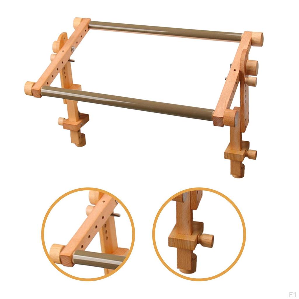 Adjustable Embroidery Frame,Wood,Needlework Holder,Easy to Use Needlework Stand Holder Cross Stitch