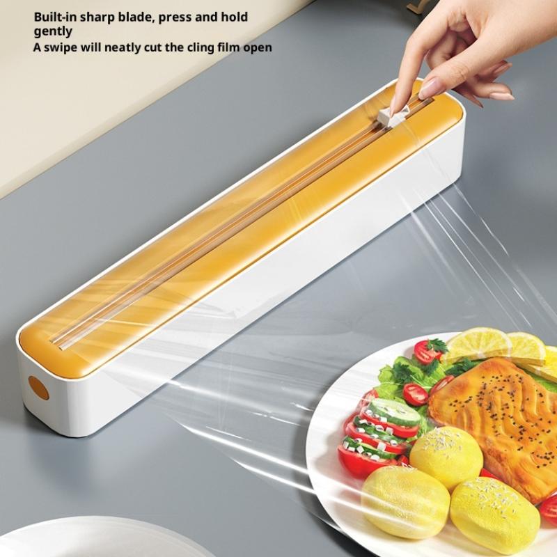 Dvojbřitý řezák na potravinovou fólii magnetický typ nastavitelný řezák na pečicí papír a hliníkovou fólii úložný box