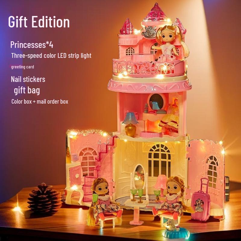 Realistic Princess Castle Doll Handbag - Children's Role-Playing Toy Gift