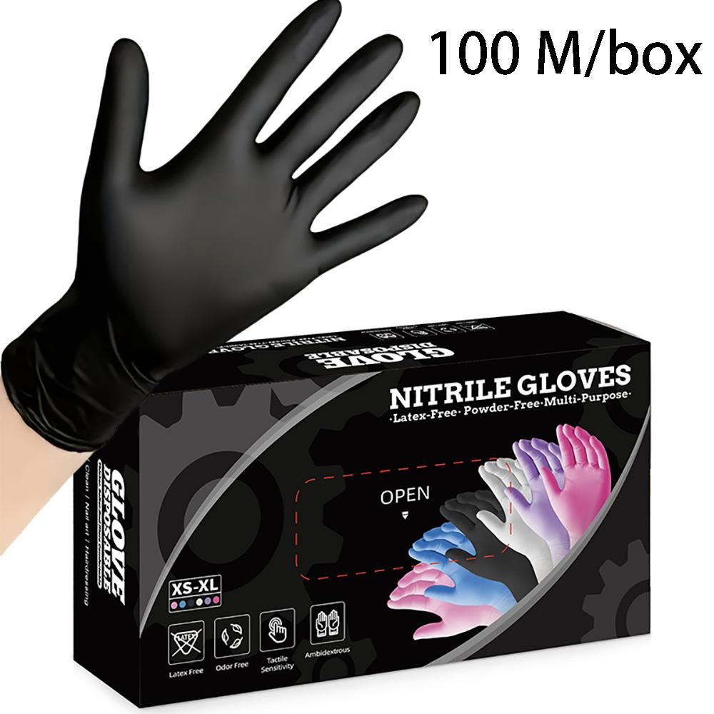 

Коробка одноразовых пищевых композитных нитриловых перчаток, маслостойкие косметические перчатки для окрашивания волос, стоматологические перчатки. zwq 100pcs