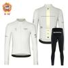 Mens Thermal Fleece Long Sleeve Cycling Jersey Set Winter Bike Riding Apparel With Optional Bib Shorts