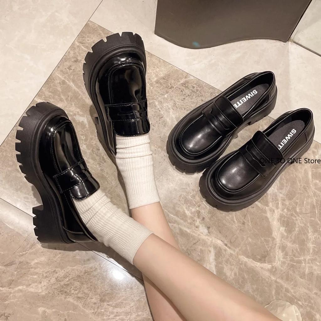 Platform Loafers for Women 2025 New Spring British College Style Lolita Shoes Female Thick Sole Oxford Shoes Heels Vintage Shoes