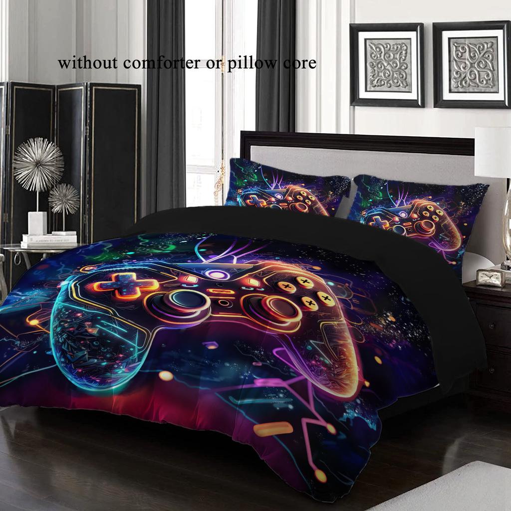 Space Gamepad 3D Digital Printing Three-Piece Set To Map Custom Student Bedding Quilt Cover