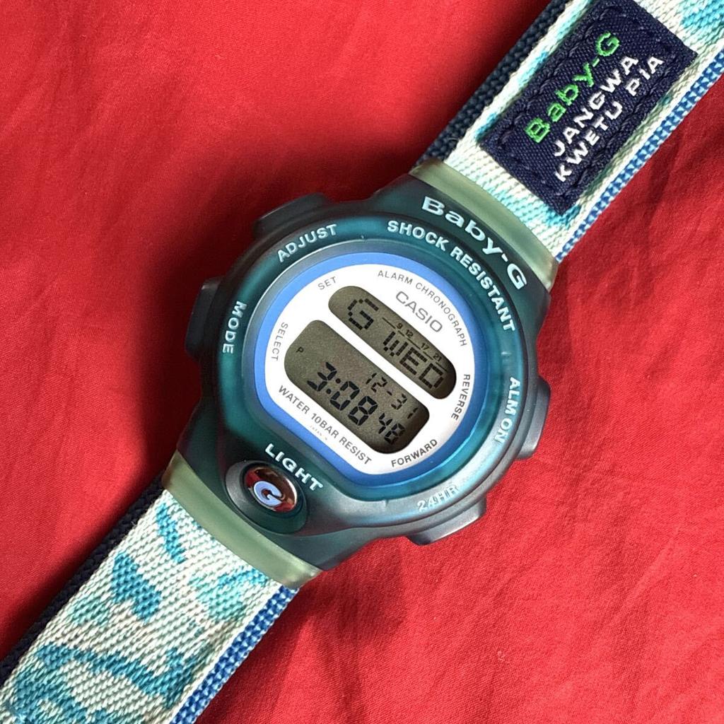 CASIO Masai Mara EL Lion Parent and Child Masai Mara Bezel Blue Stylish Camouflage Belt BG-350 BABY-G Dyed