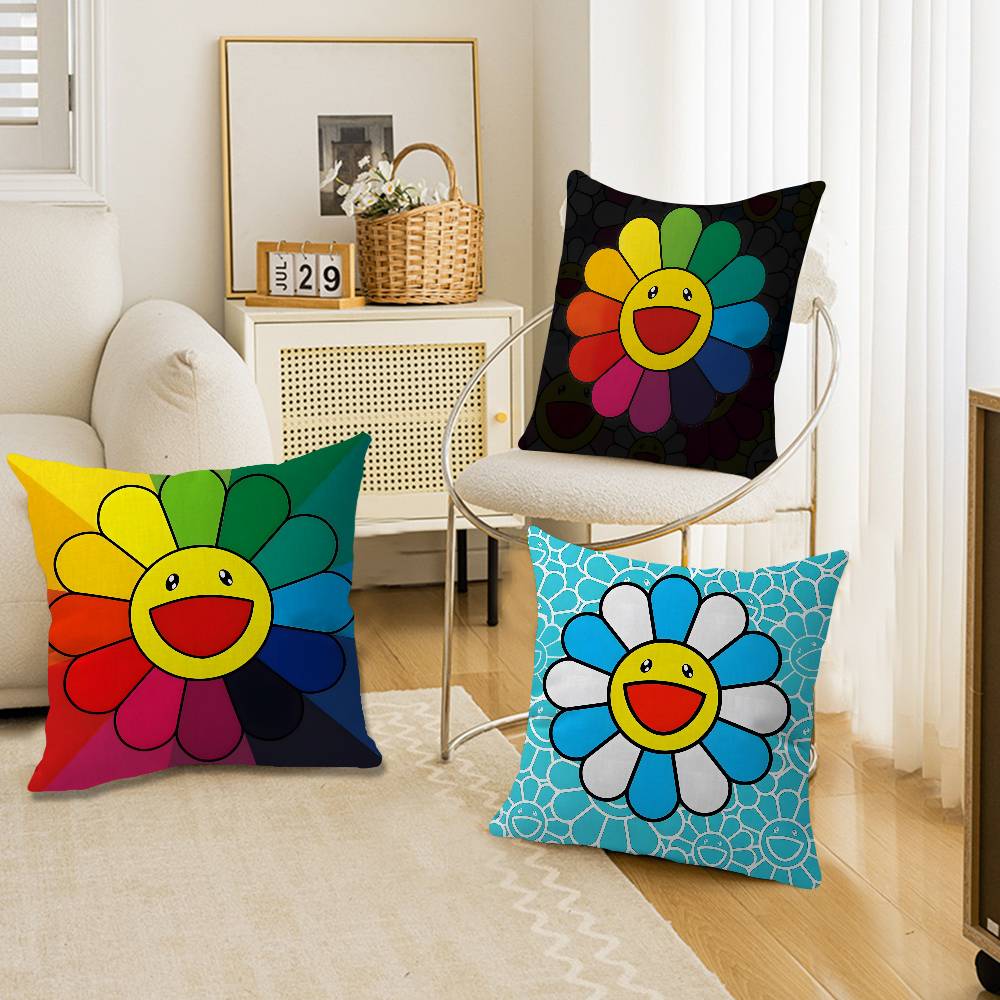 Flower T-Takashi Art M-Murakami Pillowcase toon Gift Cushion Cover Bedroom Home Sofa Chair Seat Decor pillow case