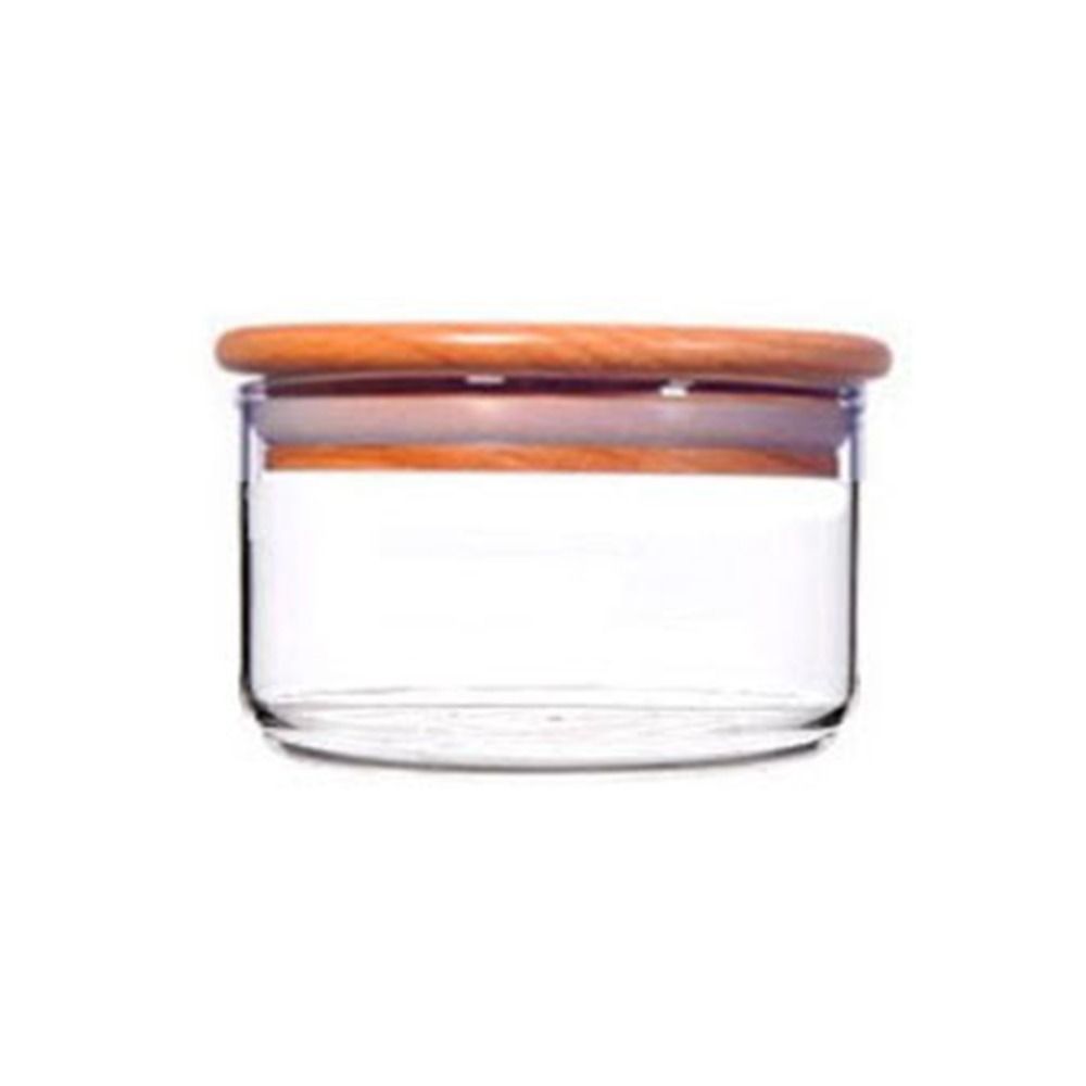 Bamboo Cover Fresh Salad Bowl Lid Airtight Snack Bin Elegant Stacking Tea Jars  Candy