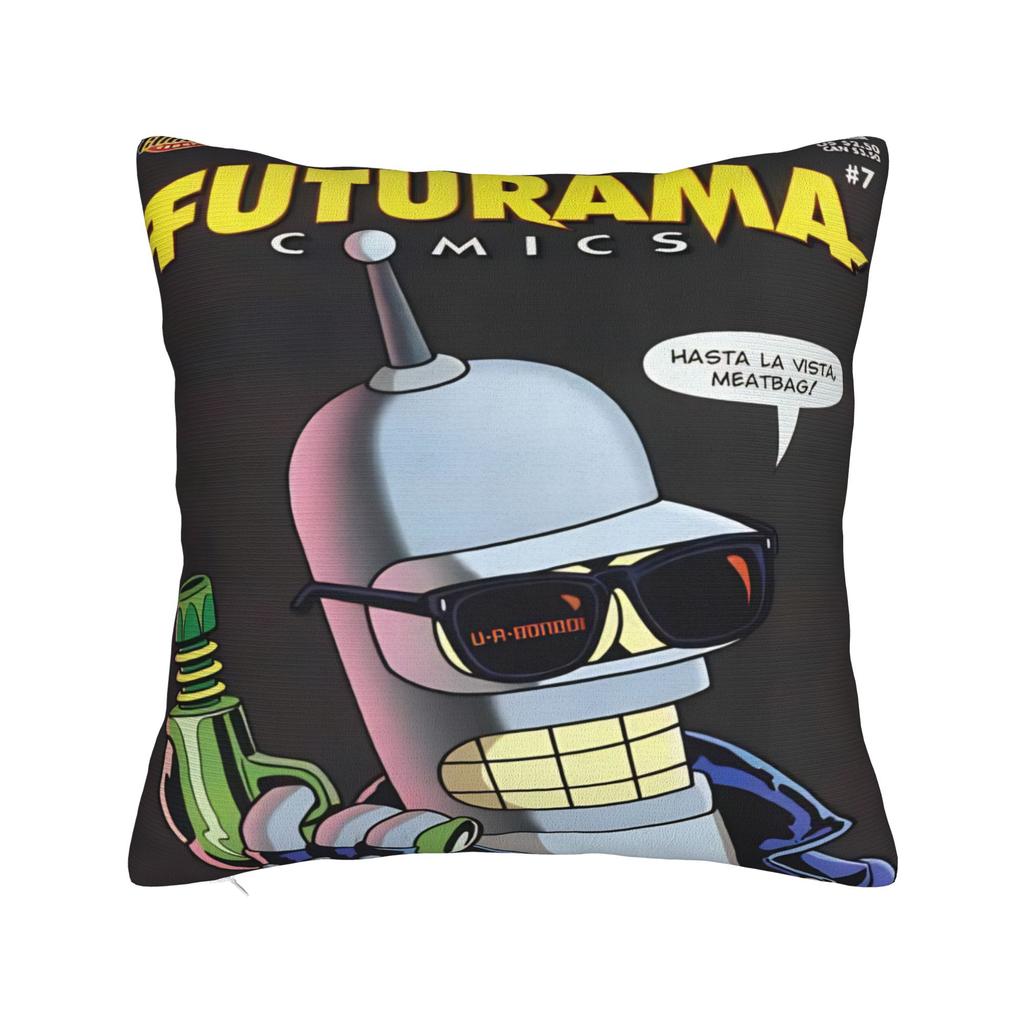 Futuramas Cartoon Comic Pillowcases Merch Soft Cushion Cover Gift  Pillow Case Cover Living Room Multiple Sizes