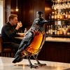 Decorative Glass Bottle Crow Whiskey Decanter, 350ml Capacity Liquor Bottle, Gift for Lovers Alcohol Dispenser Home Kitchen Bar Table Display