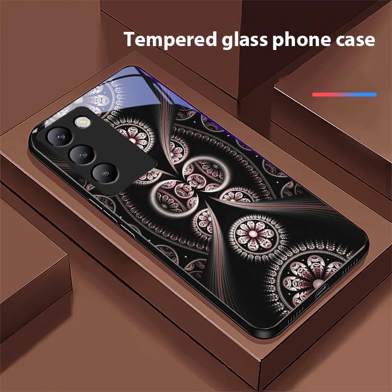 

Colorful Flower Totem For Y72 33S 11 03 36 96 Lite 35 16 Iqoo 12 V40 SE 5G 29 40 21 30 X80 Pro Vivo Tempered Glass Phone Case For vivo V15