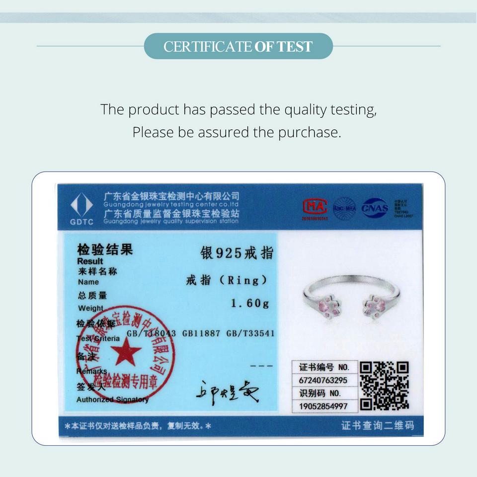 BAMOER 925 Sterling Silber Rosa Pfotenring 925 Sterling Silber+Pavé Fassung CZ+plattiertes Weißgold Für Damen Edler Schmuck