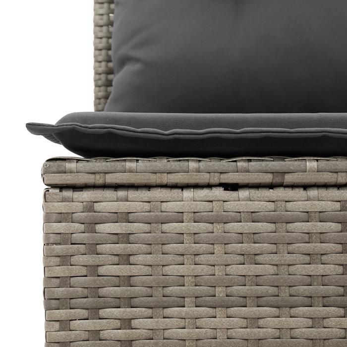 VidaXL Ensemble 3 Canapés de Jardin avec Coussins Gris Poly Rattan Acacia 3348015