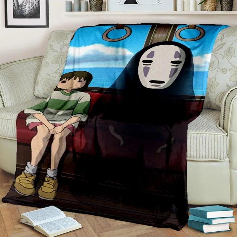 Spirited Away 3D-Cartoon-Anime-HD-Decke, weiche Überwurfdecke für Zuhause, Schlafzimmer, Bett, Sofa, Picknick, Reisen, Büro, Decke für Kinder
