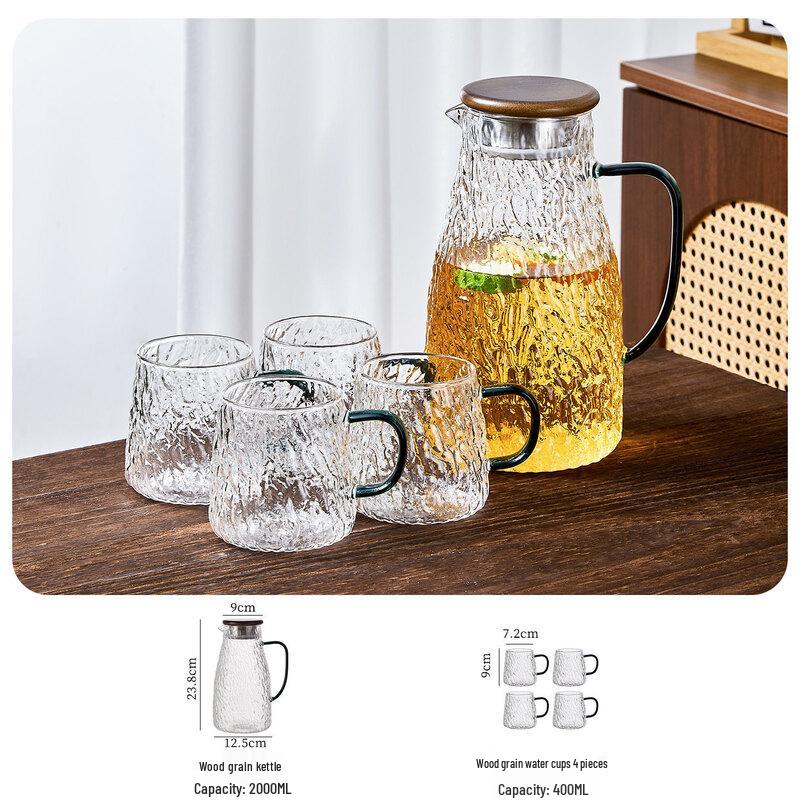 Chaxun High-Temperature Glass Water Pitcher & 4 Cups Set