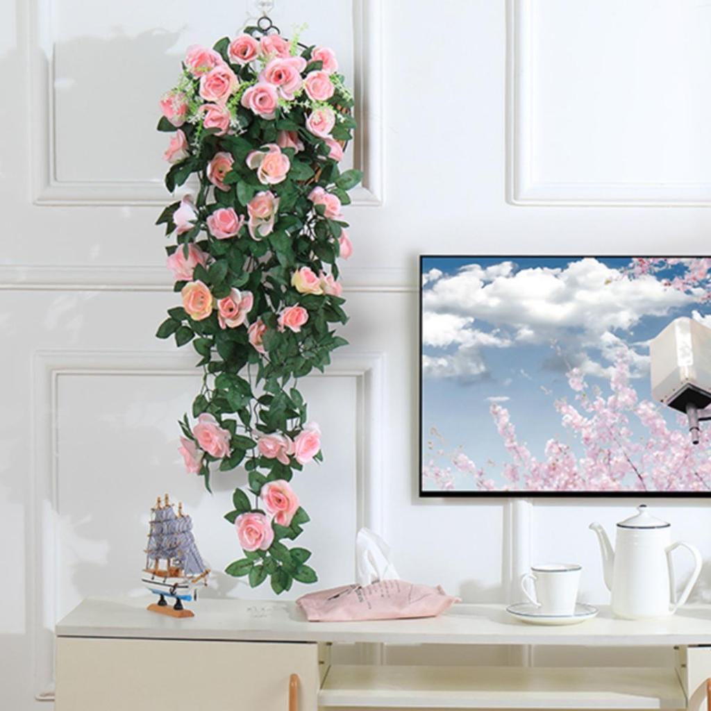 Artificial Rose Vine Wall Hanging for Living Room Decoration