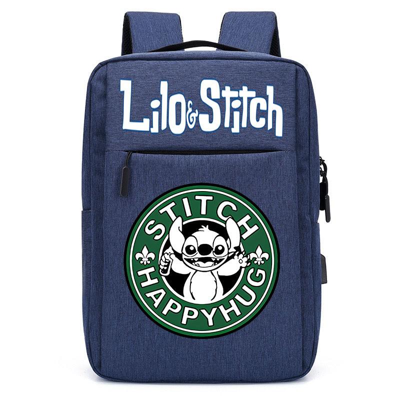 Spacious Usb Charging Stitch Backpack Nylon Material School Bag For Students