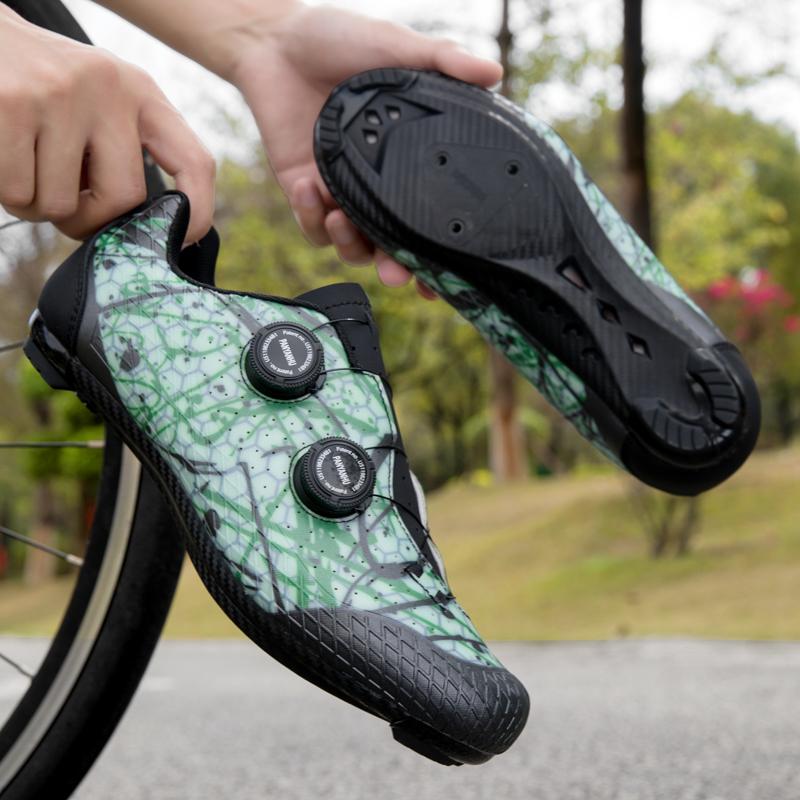 Sapatos Respiráveis SPD para Ciclismo de Estrada Para Homens Mulheres Sapatos de Bicicleta Com Fivela Rotativa Sapatos de Travamento Profissionais Para Bicicleta de Estrada Para Corrida & Uso Diário