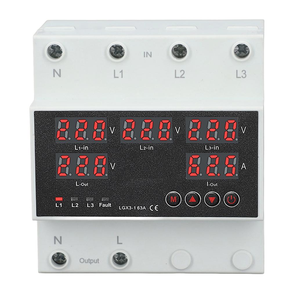 Automatic Transfer   63A 3P4W LED Display   Voltage Protector for Home Generator Inverter