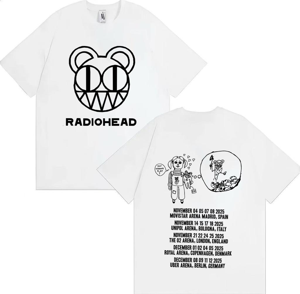 Radiohead Tour 2025 Merch Fashion T Shirts Mens Womens Aesthetic Short Sleeves Harajuku Oversized Cotton Casual Tees Streetwear