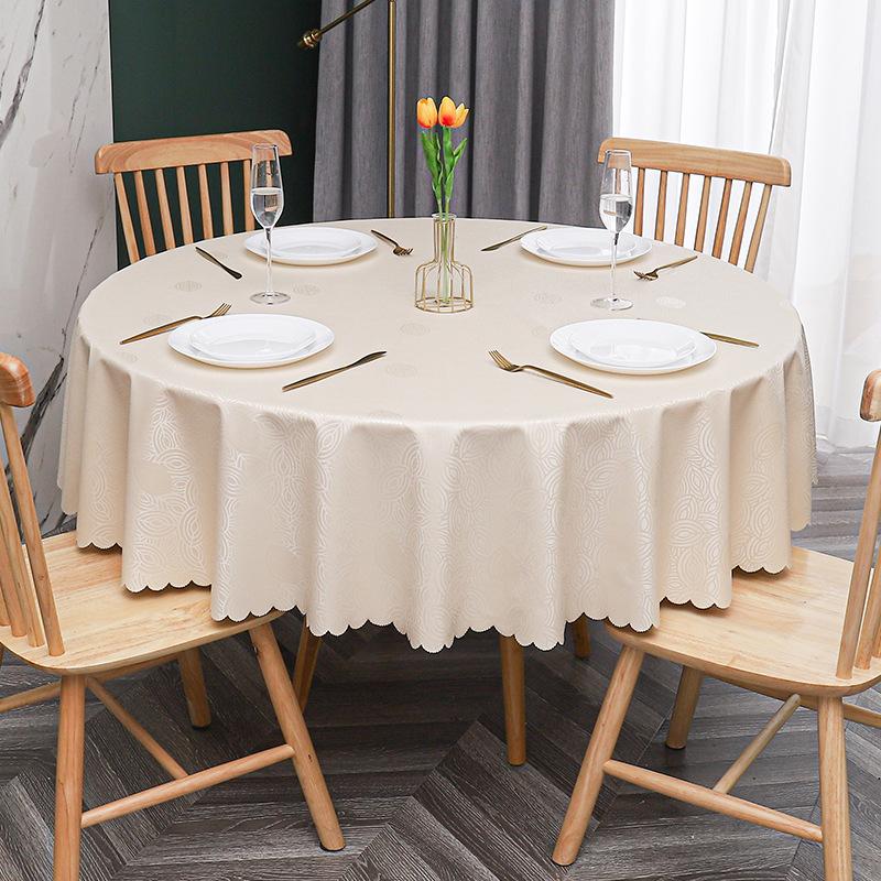 European Waterproof Tablecloth Fabric Oil-Proof And Anti-Scalding Leave-In Tablecloth Hotel Household Round Round Table Dining Table Cloth Tablecloth