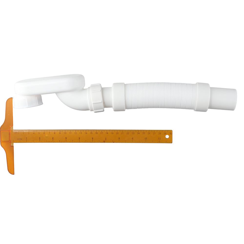 Flexible Low Profile Flat 1 1/2 P Trap Kit Durable Freestanding Tub Drain Bath