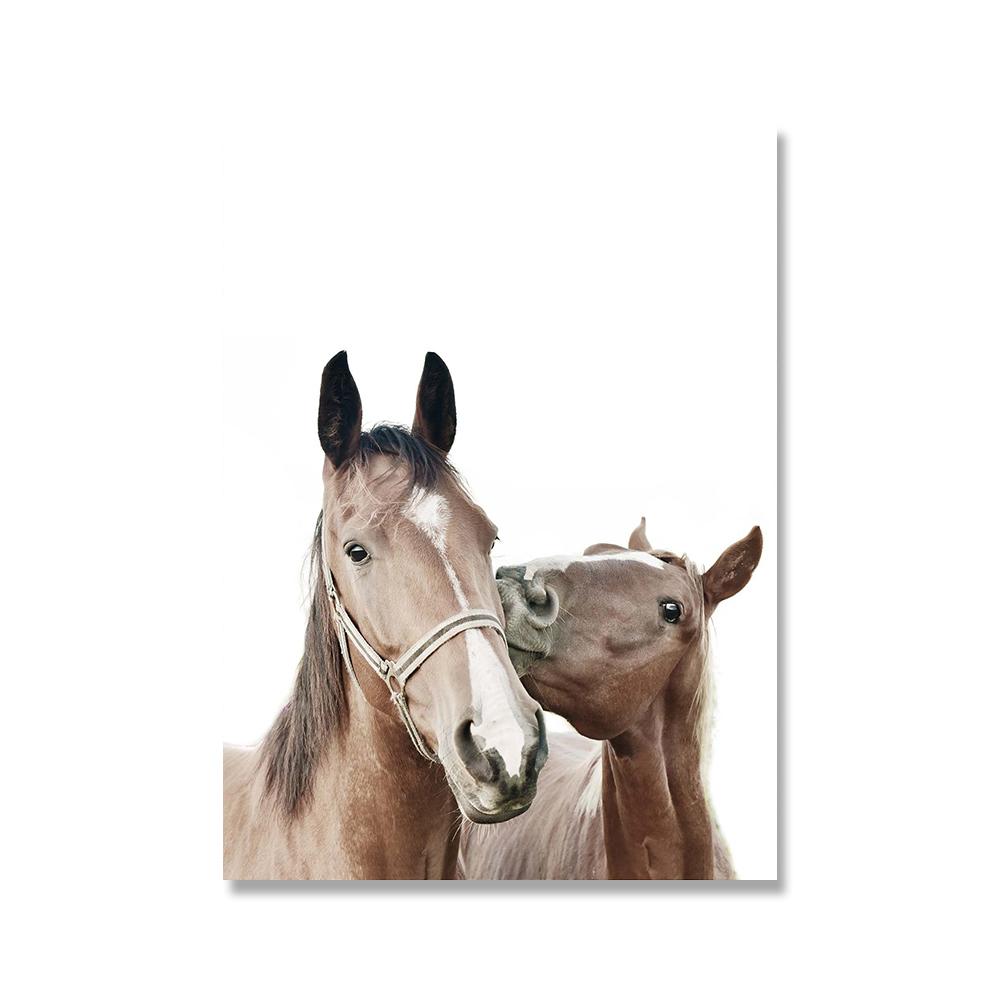 Horses Wall Art Canvas Posters and Prints Minimalist Animal Painting Picture for Living Room Modern Home Decoration