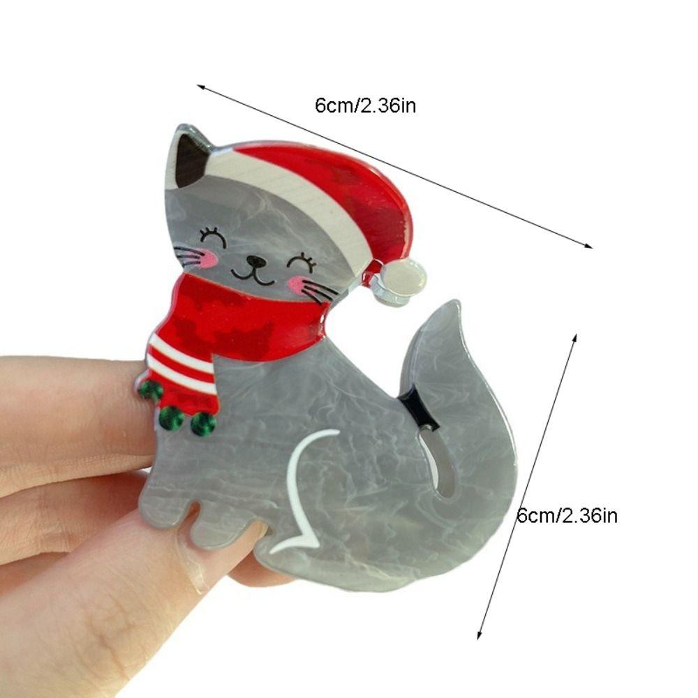 Creative Cat Cat Hair Claw Korean Style Mide Size Animal Shark Clip Headdress Ponytail Holder Acrylic Animal Hair Clip Daily