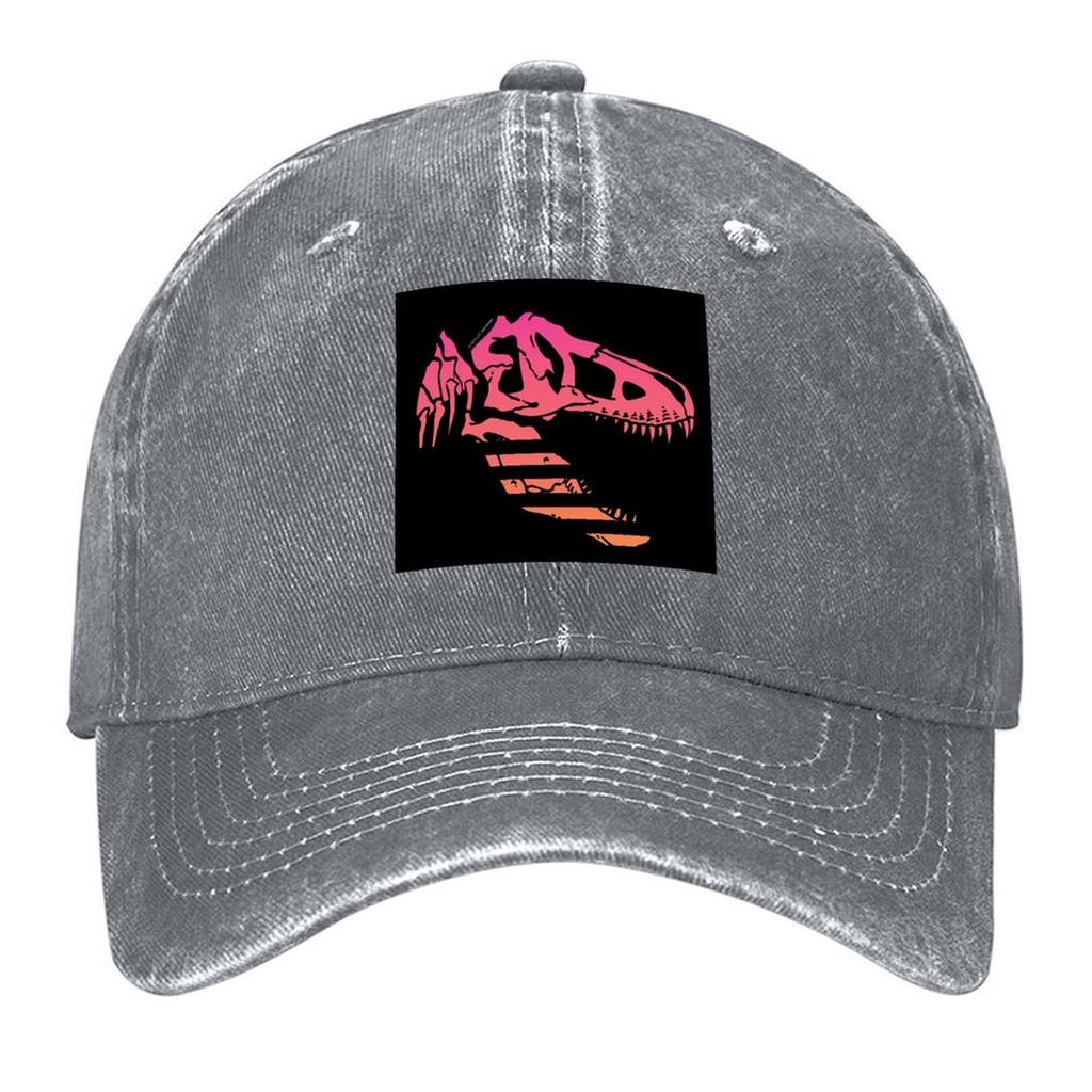 2026 Jurassic World T-Rex Dino Pink Gradient Skull Design Baseball Cap Designer Cap Winter Hat |-F-| Sports Cap Women's Men's