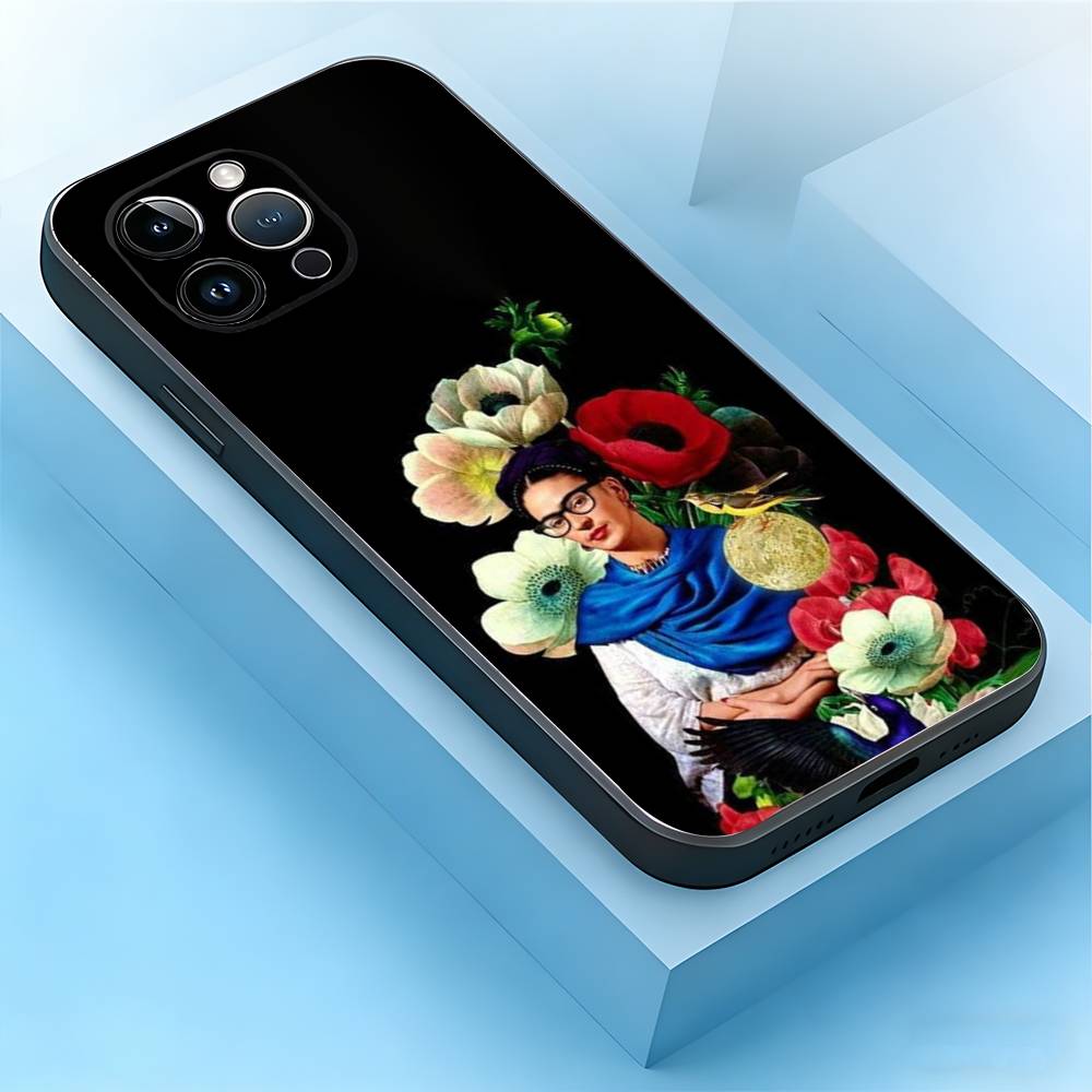 

Artist F-Frida K-Kahlos Phone Case For iPhone 17,16,15,14,13,12,11,Air,XR,Pro,Max,Plus,mini,SE Silicone Black Cover iPhone17promax