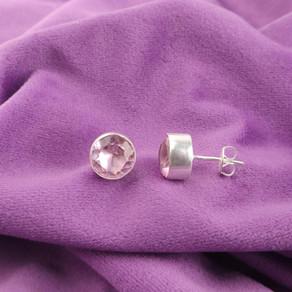 Sisters Day Sale Morganite Gemstone 925 Silver Stud Post Ethnic Earrings Jewelry EE-150-5
