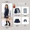 British Style Winter Uniform for Primary and Kindergarten – Children's Velvet Suit Set with Jacket