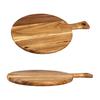 Wooden Charcuterie Board Kitchen Cutting Board with Handles Rectangular Round Serving Tray for Slicing Fruit Meat Cheese Bread