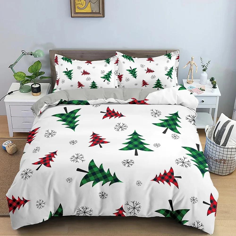 Christmas Decoration Comfortable Duvet Quilt Cover Pillowcase Bedding Set Children Bedroom Decoration Home Textile